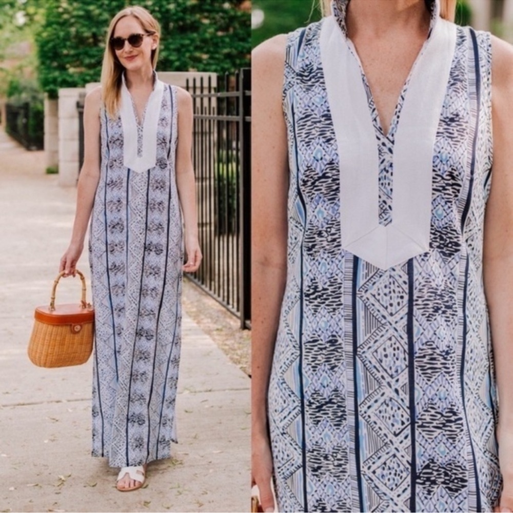 Sail to Sable tunic caftan maxi dress, sz Medium